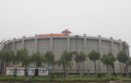 黃臺電廠圓形煤場外觀整潔大方，色澤均勻